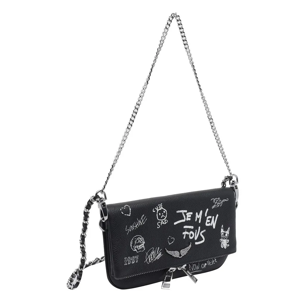 Zadig & Voltaire Rock Graffiti Printed Mini Clutch Bag