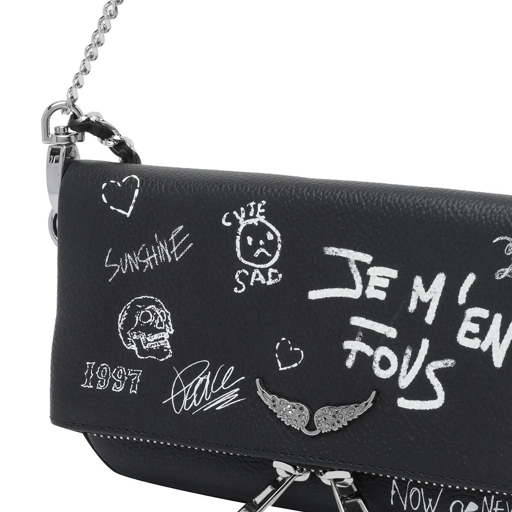 Zadig & Voltaire Rock Graffiti Printed Mini Clutch Bag
