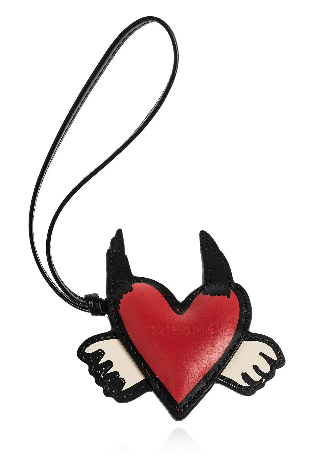 Zadig & Voltaire Winged Heart Leather Keychain