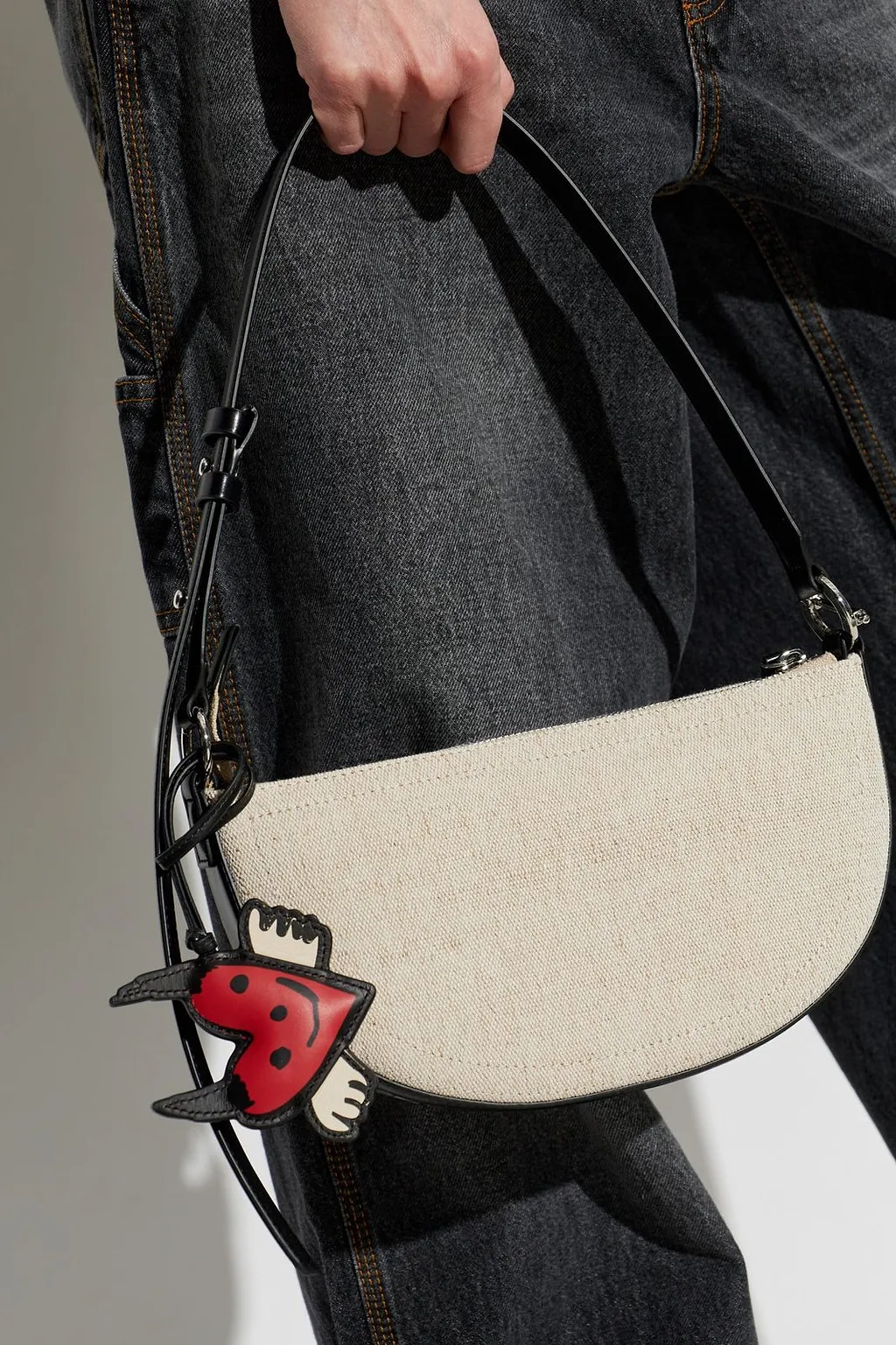 Zadig & Voltaire Winged Heart Leather Keychain