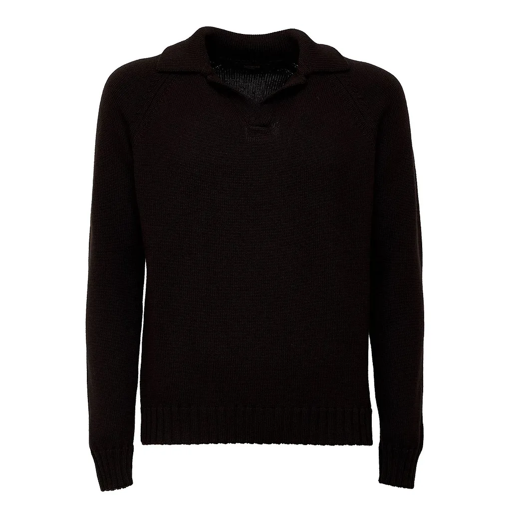 Zanone Open Collar Knitted Sweater