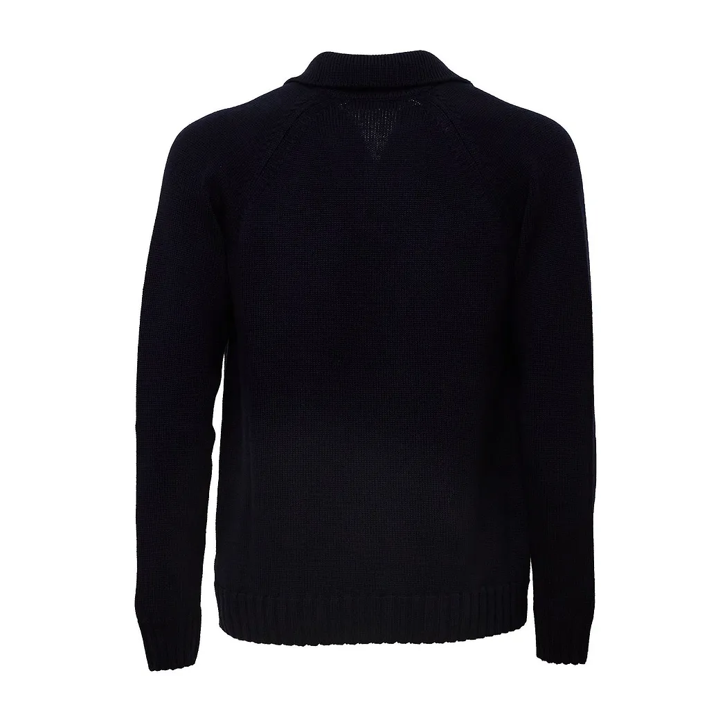 Zanone Open Collar Raglan Knitted Sweater