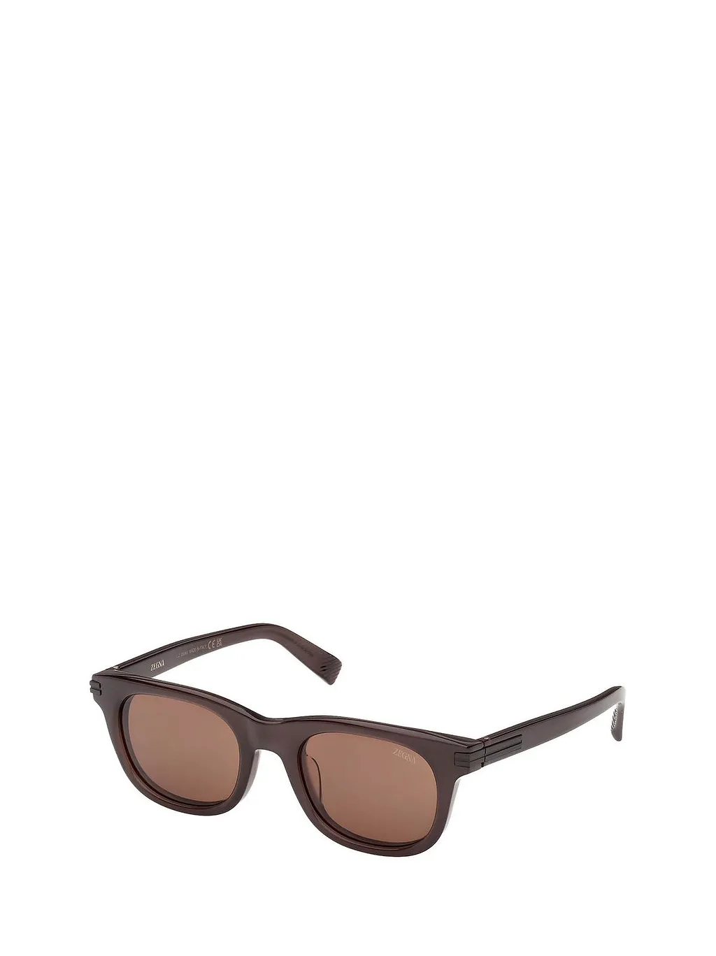 Zegna Rectangular Frame Sunglasses