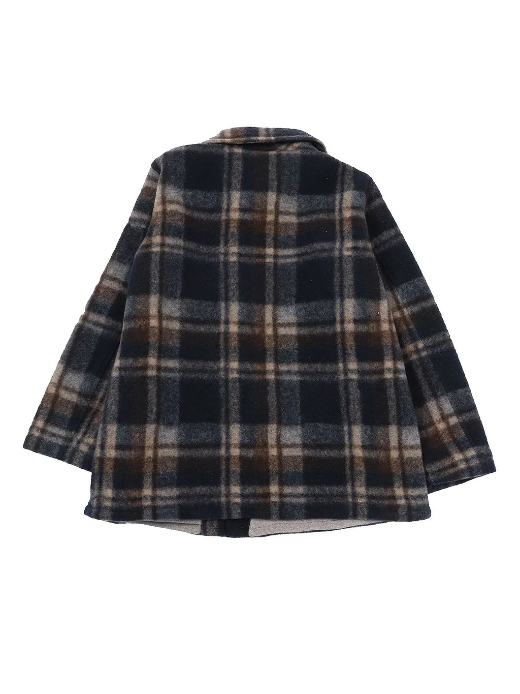 Zhoe & Tobiah Check-Pattern Toggle Long Sleeve Coat