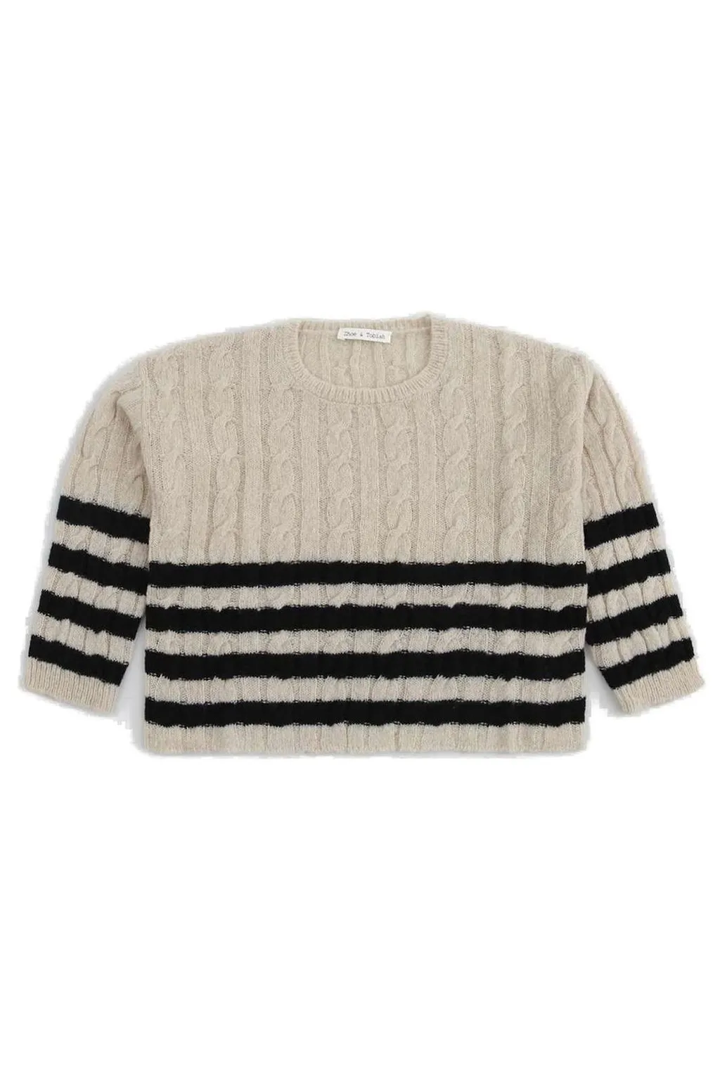 Zhoe & Tobiah Contrast Stripe Cropped Knitted Jumper