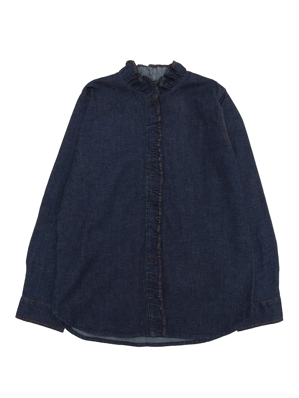 Zhoe & Tobiah Ruffled Buttoned Denim Shirt