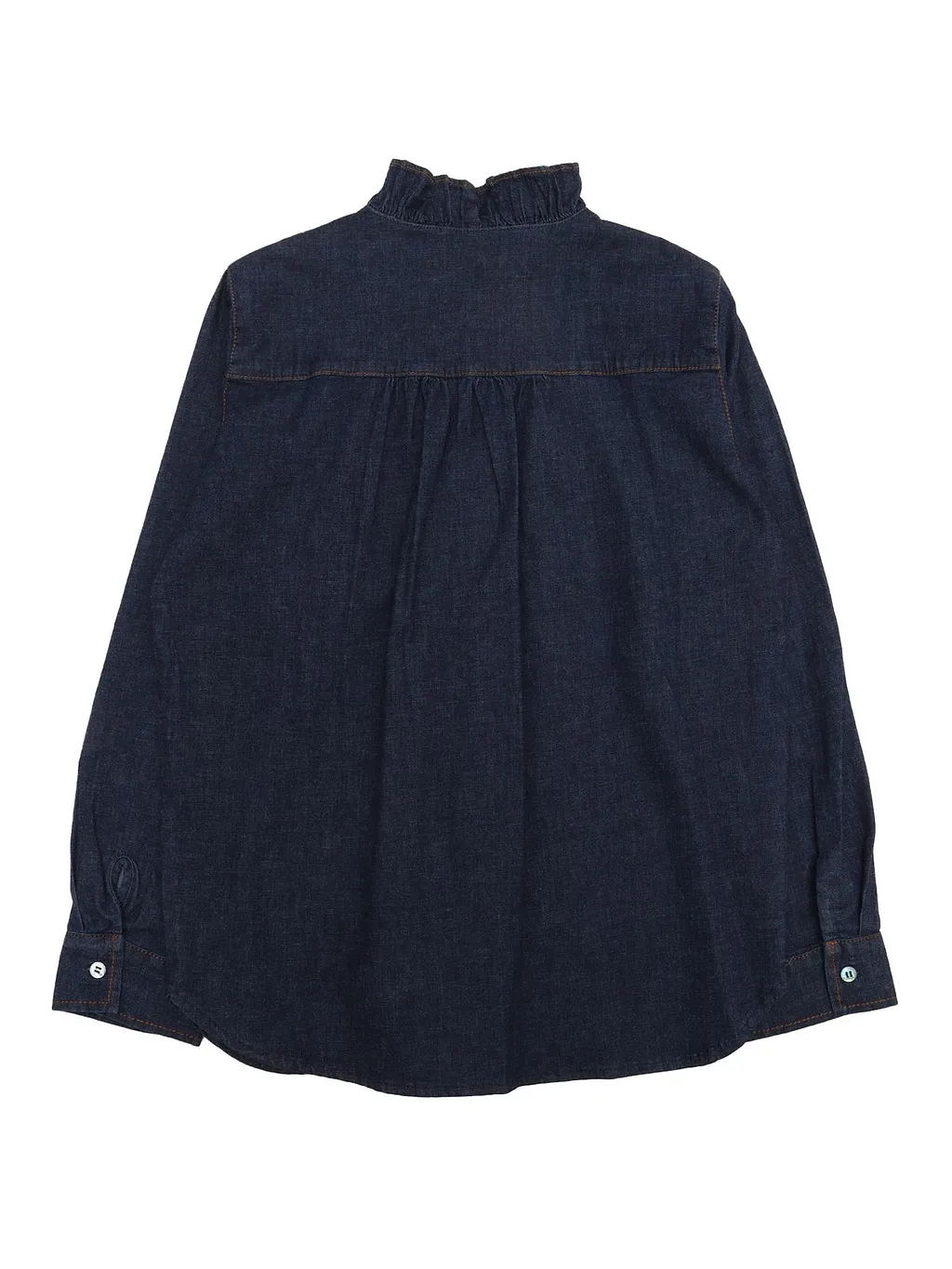 Zhoe & Tobiah Ruffled Buttoned Denim Shirt