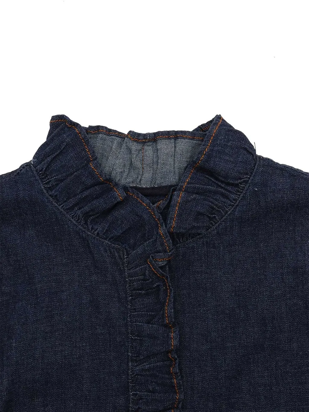 Zhoe & Tobiah Ruffled Buttoned Denim Shirt