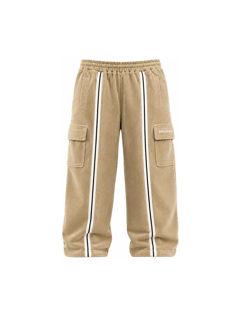 Palm Angels Kids Elasticated-Waistband Stripe-Detailed Cargo Pants