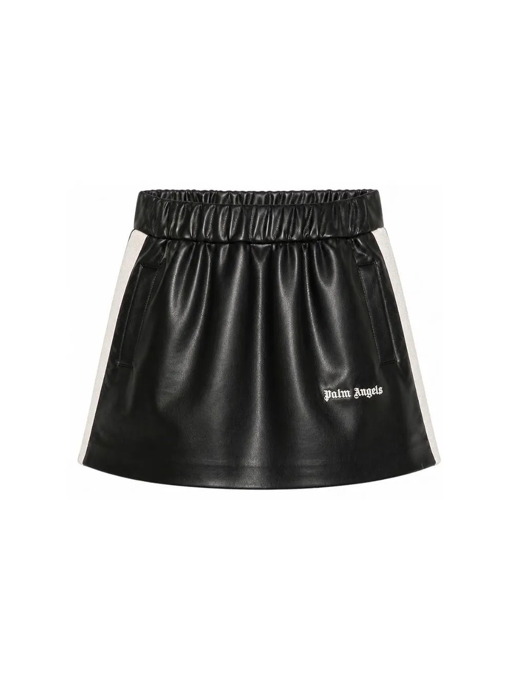 Palm Angels Kids Elasticated Waistband Side Striped Mini Skirt