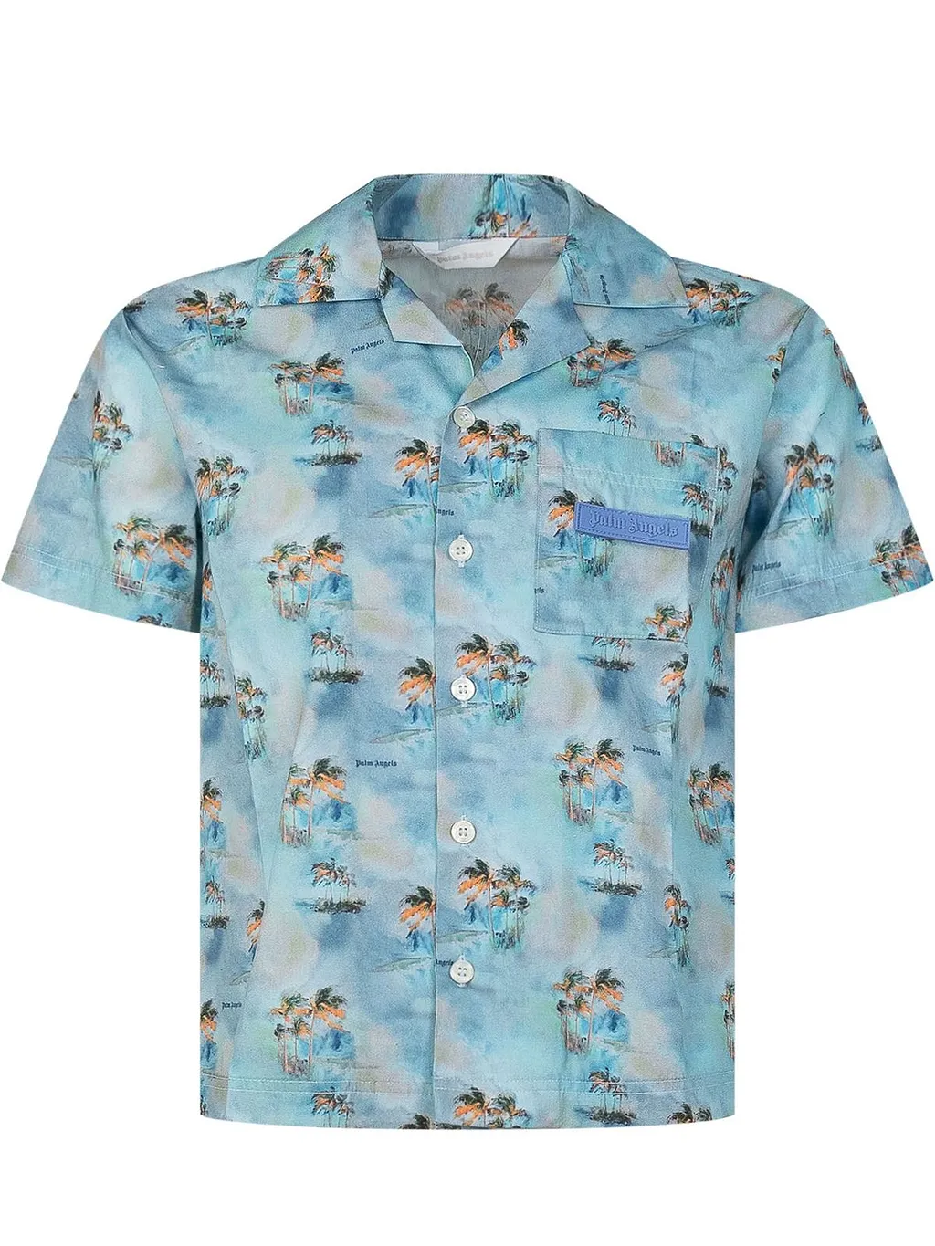 Palm Angels Kids Palm Printed Bowling Shirt