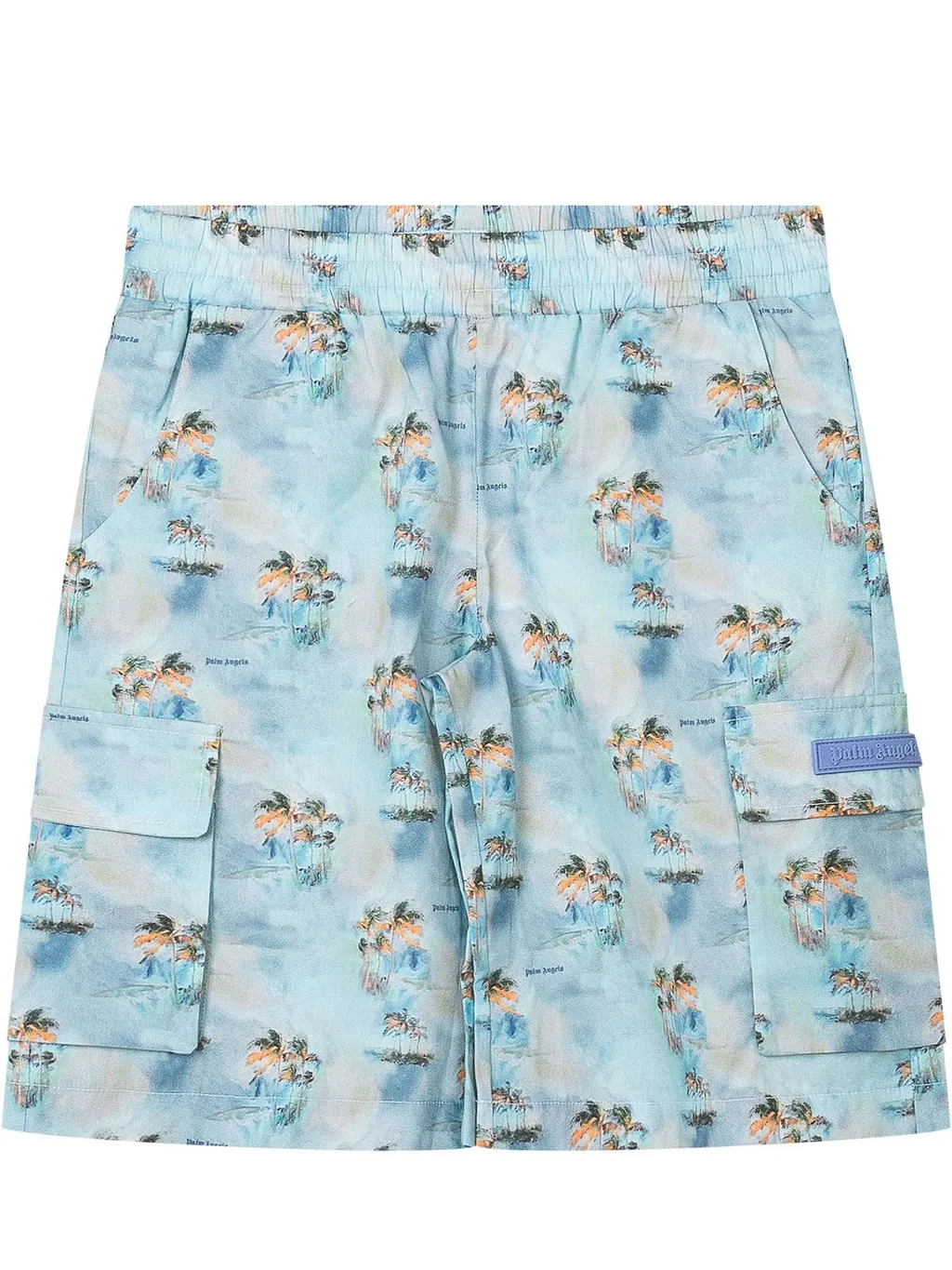 Palm Angels Kids Palm Print Cargo Shorts