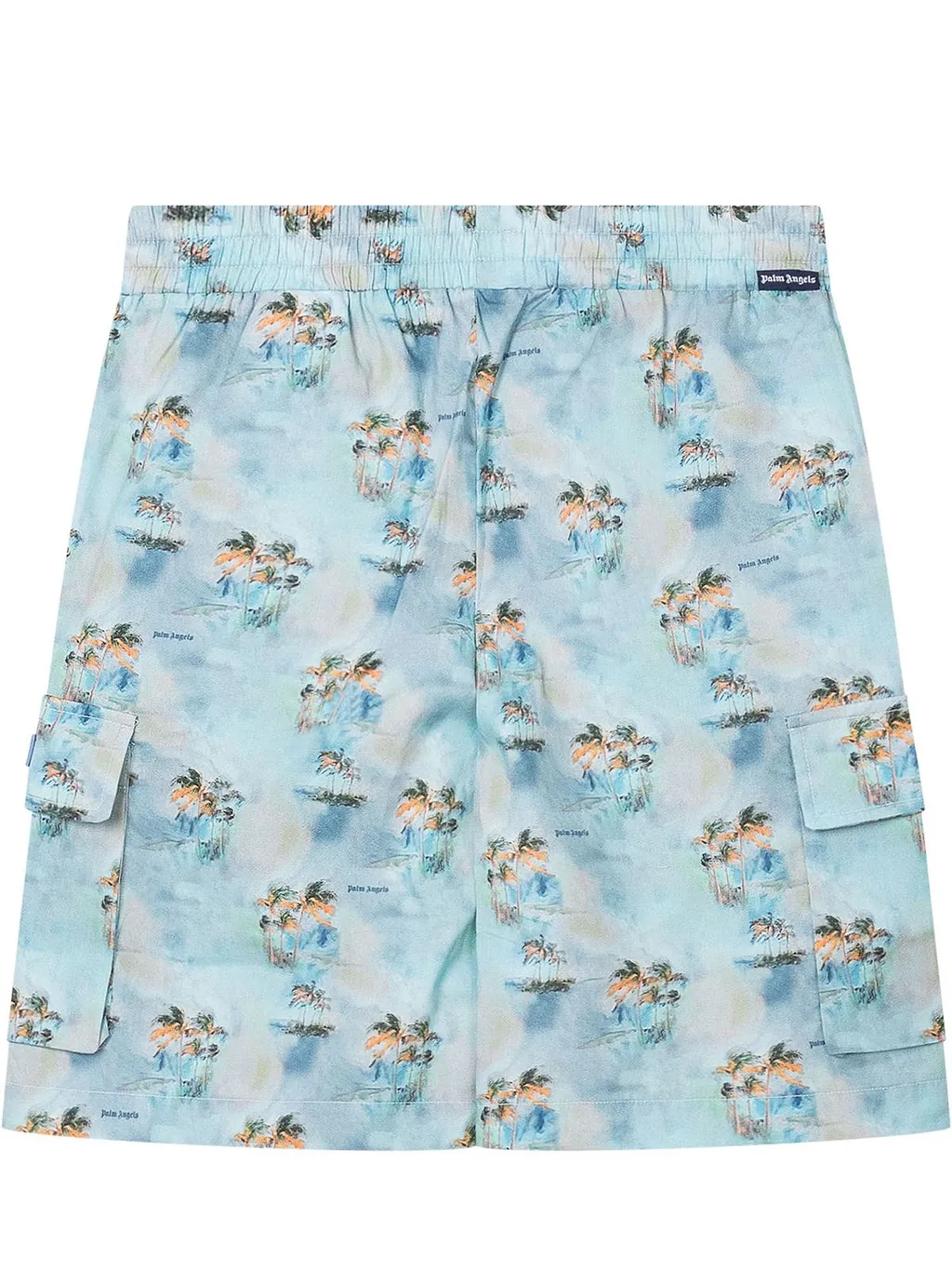Palm Angels Kids Palm Print Cargo Shorts