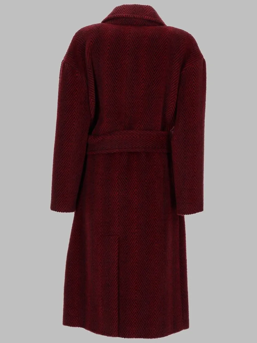 Paltò Belted Herringbone Coat