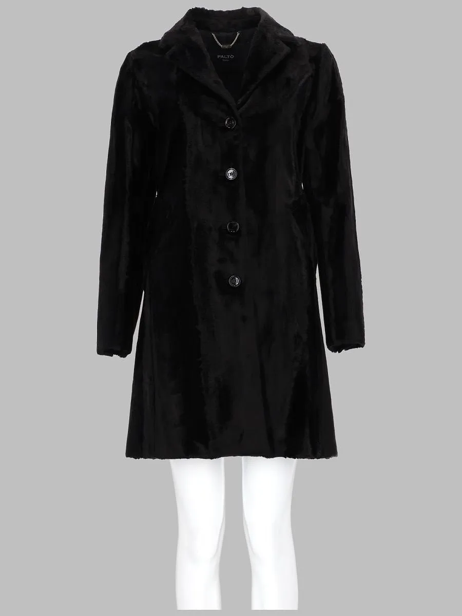 Paltò Single-Breasted Faux Fur Coat