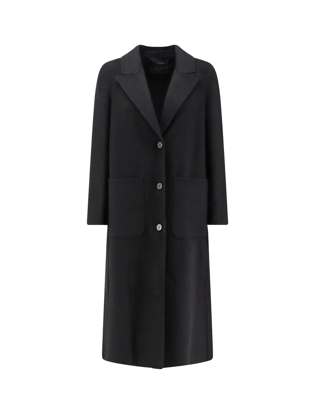 Paltò Three-Button Peak Lapel Coat