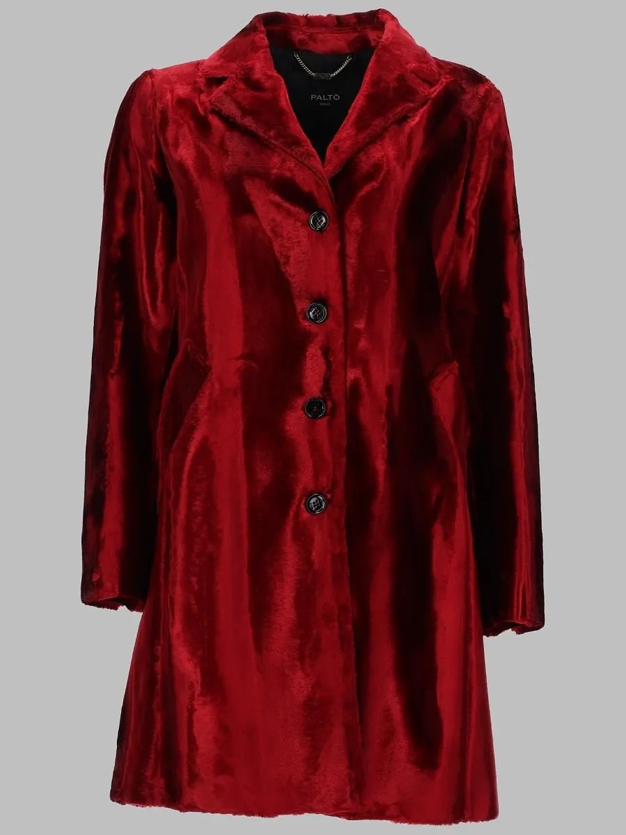 Paltò Single-Breasted Faux Fur Coat