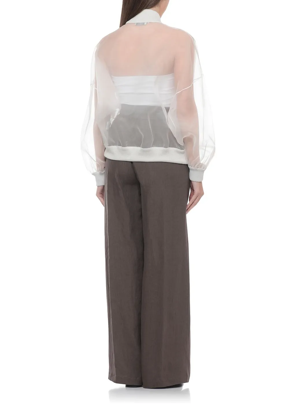 Panicale Sheer Bomber-Style Top