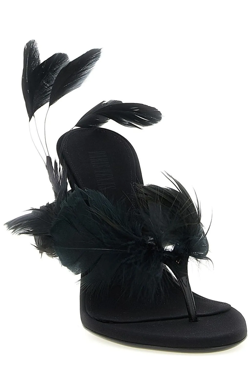 Paris Texas Lidia Feather Thong Mules