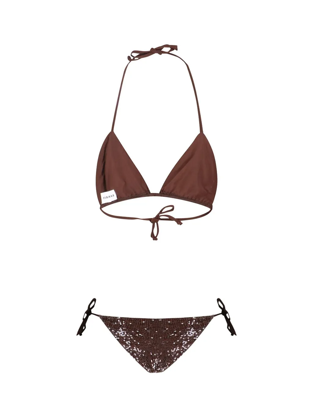 P.A.R.O.S.H. Sea Sequined Triangle Bikini Set