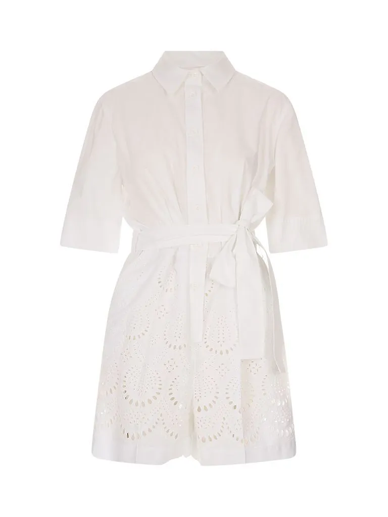 P.A.R.O.S.H. Short-Sleeved Belted Jumpsuit