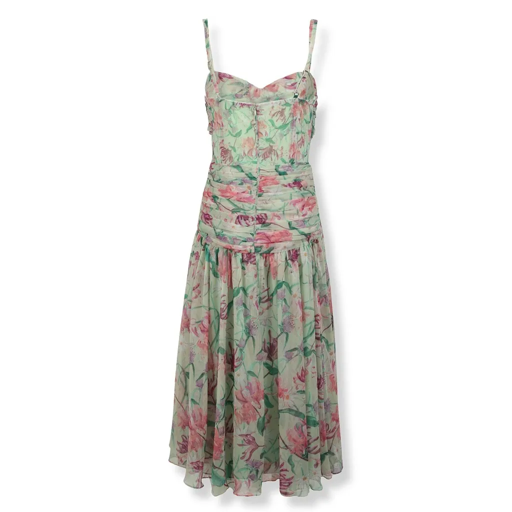 Patbo Honey Flower Ruched Midi Dress