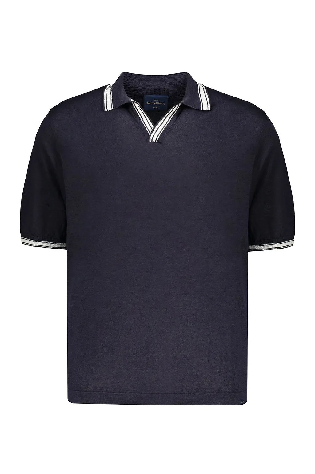 Paul & Shark Contrast-Collar Linen Polo Shirt