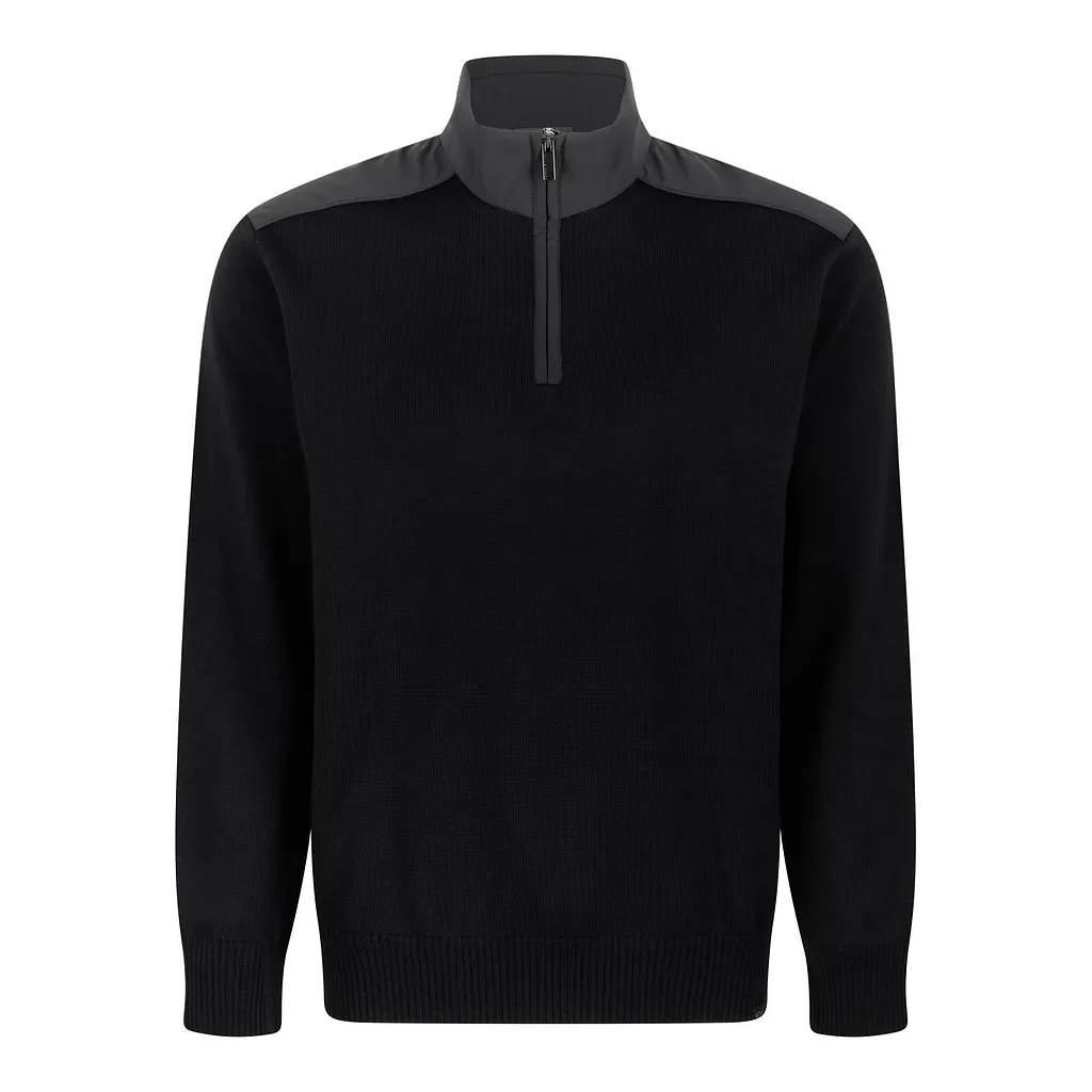 Paul & Shark Contrast Panel Half-Zip Knitted Sweater