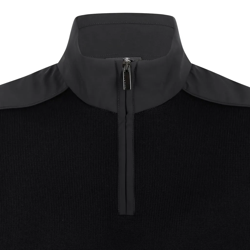 Paul & Shark Contrast Panel Half-Zip Knitted Sweater