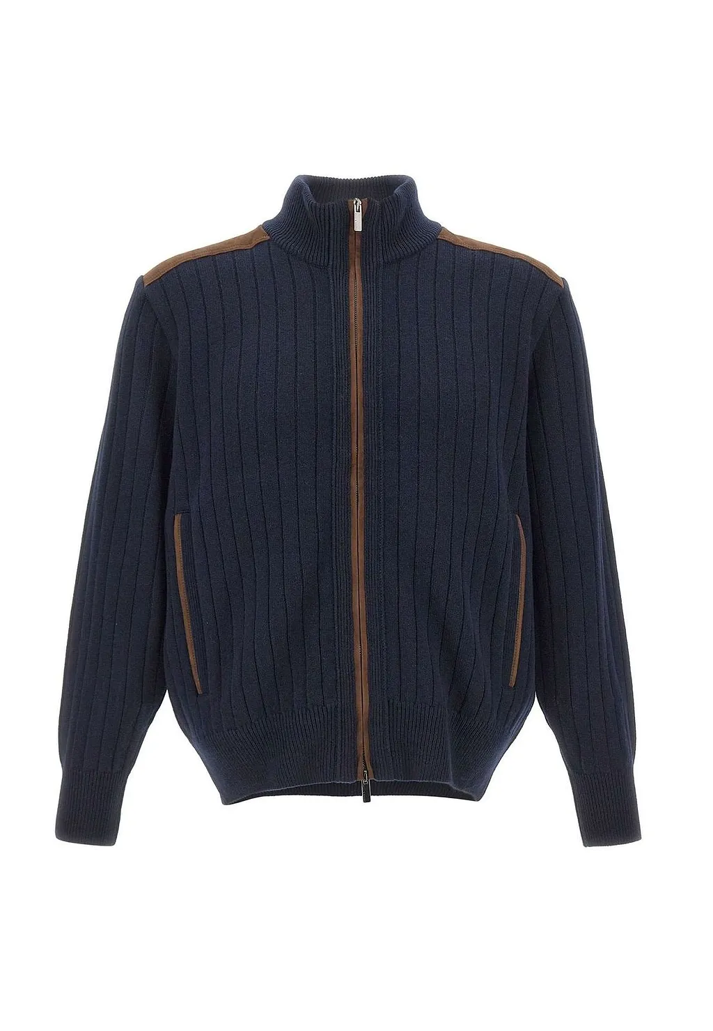 Paul & Shark Ribbed Zip-Up Cardigan