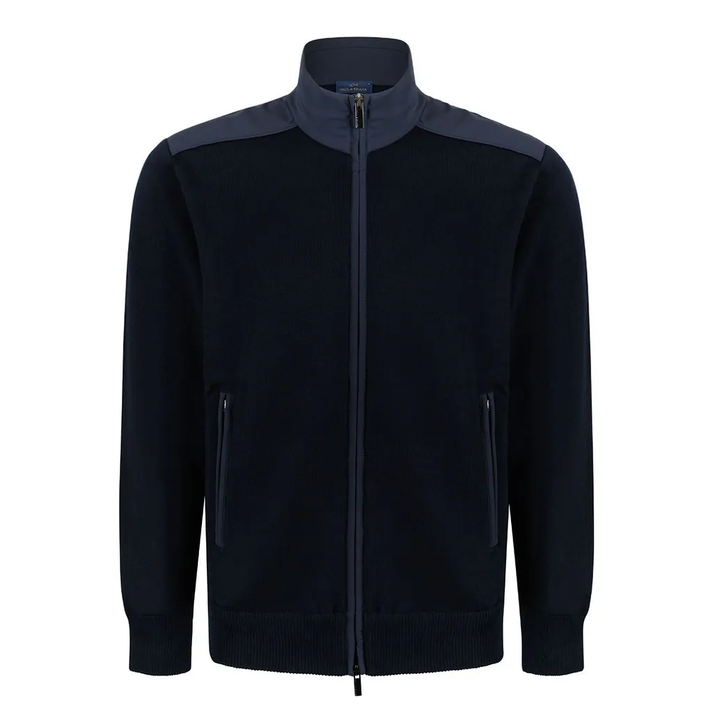 Paul & Shark Zip-Up Stand-Collar Knitted Sweater