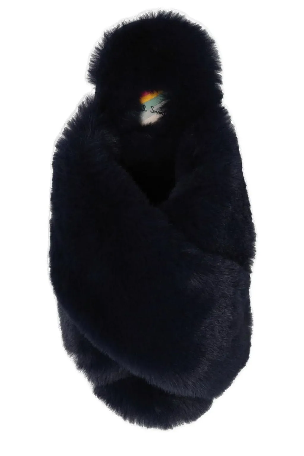 Paul Smith Logo Patch Faux-Fur Slides