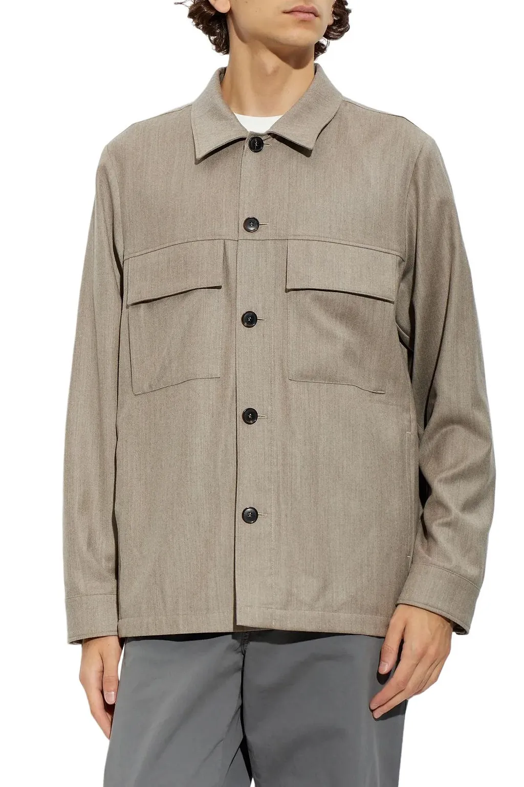 Paul Smith Wool Overshirt With Patch Pockets