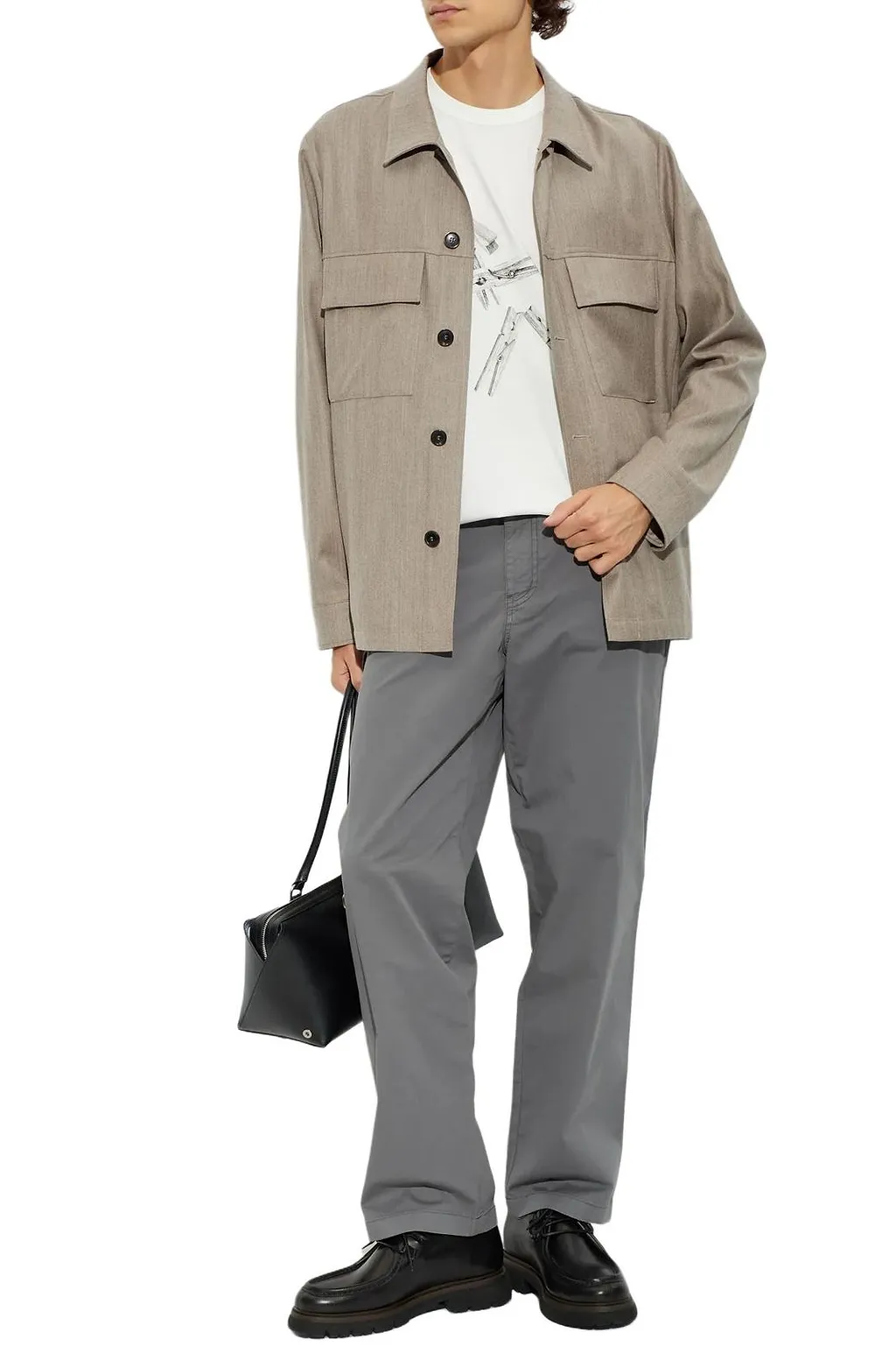 Paul Smith Wool Overshirt With Patch Pockets