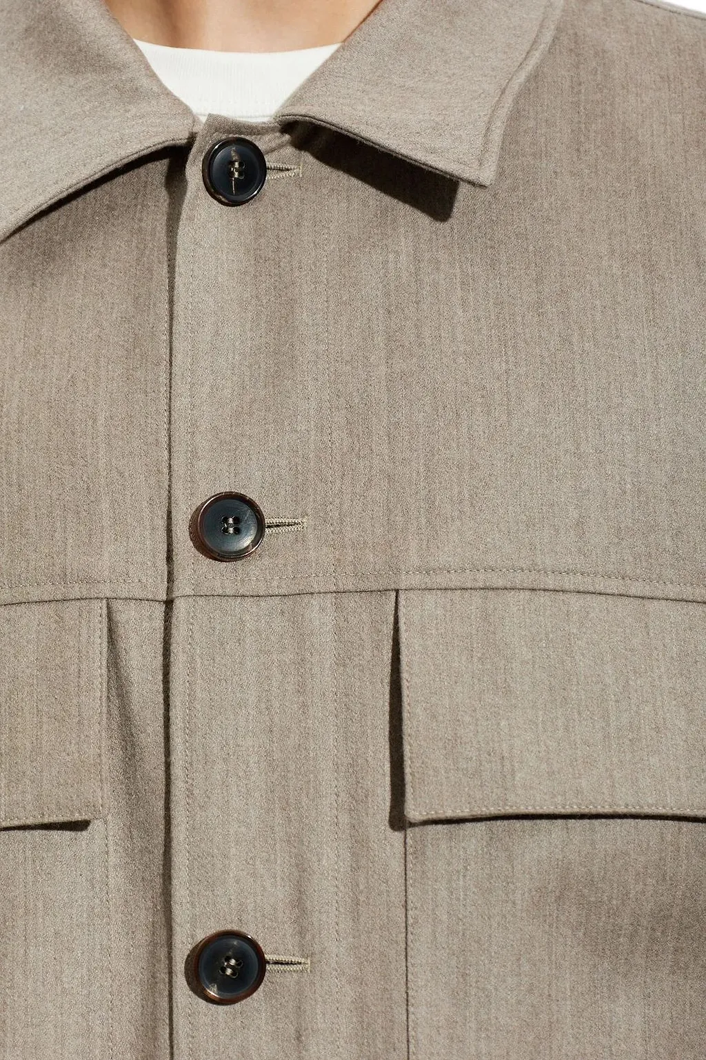 Paul Smith Wool Overshirt With Patch Pockets