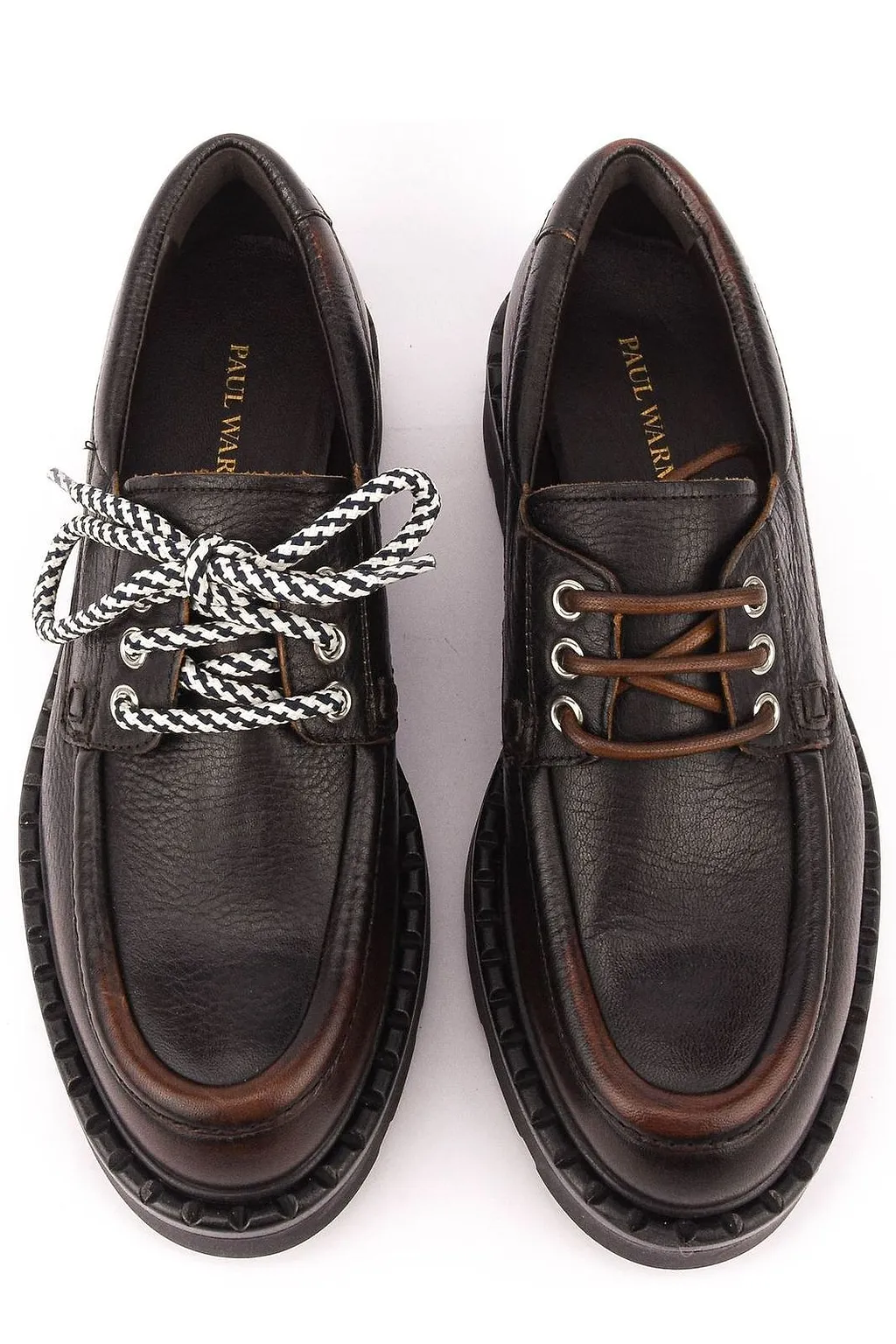 Paul Warmer Puck Almond Toe Lace-Up Shoes