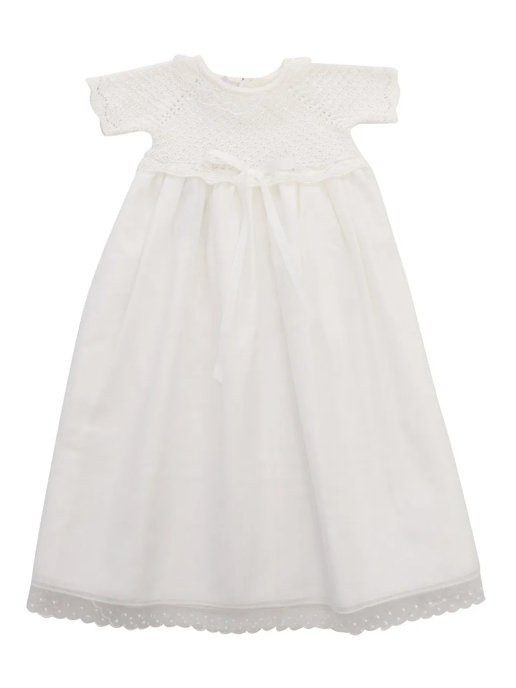 Paz Rodriguez Laced Short-Sleeved Dress