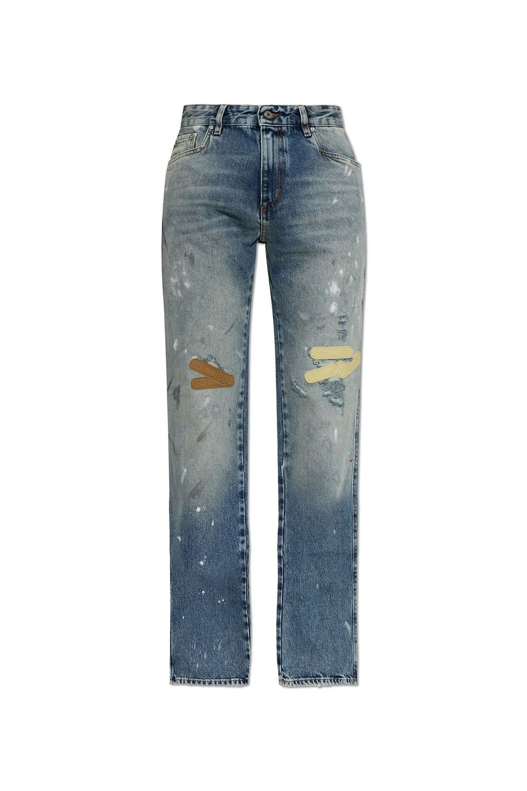 Pdf Distressed Straight-Leg Jeans