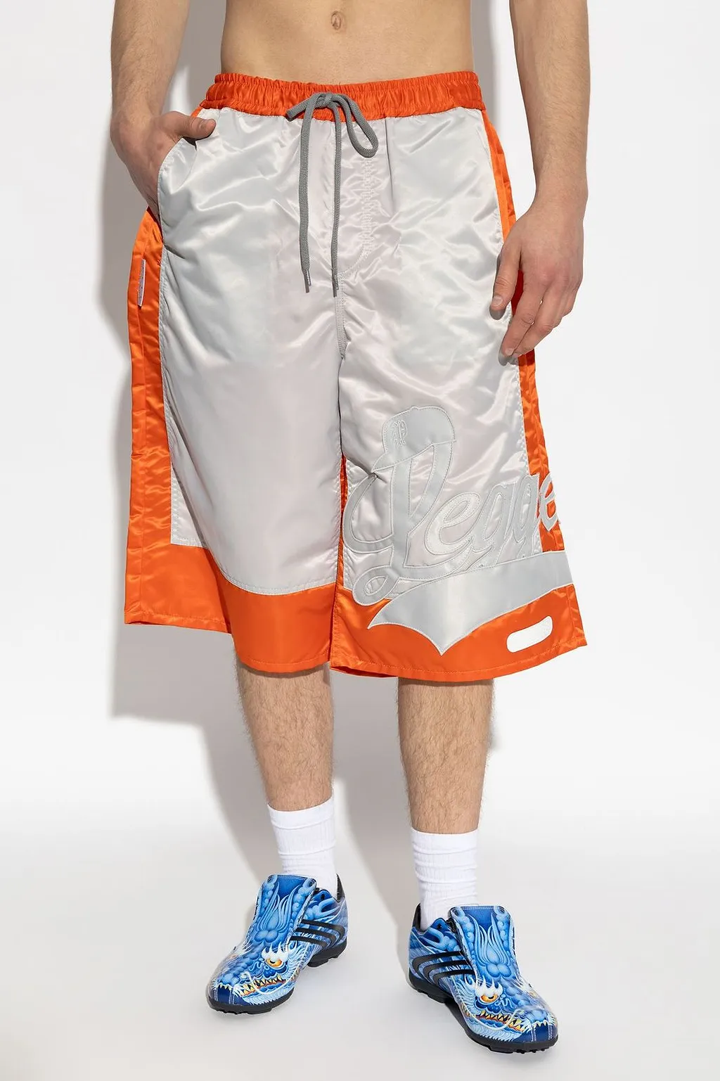 Pdf Logo-Embroidered Satin Shorts