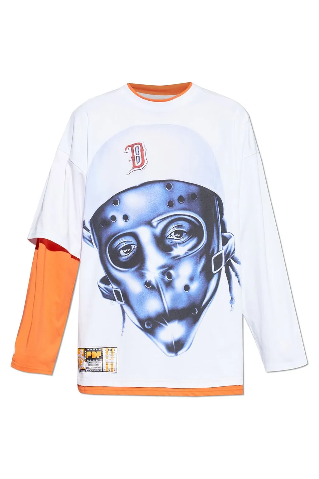 Pdf Mask Printed Layered Long-Sleeved T-Shirt