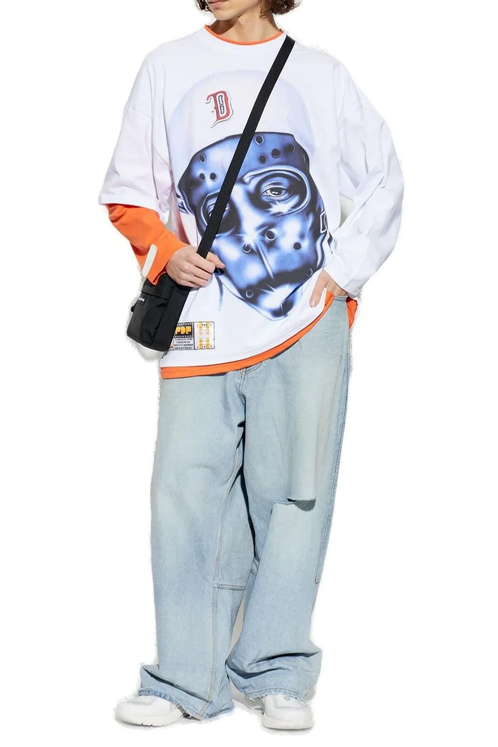 Pdf Mask Printed Layered Long-Sleeved T-Shirt