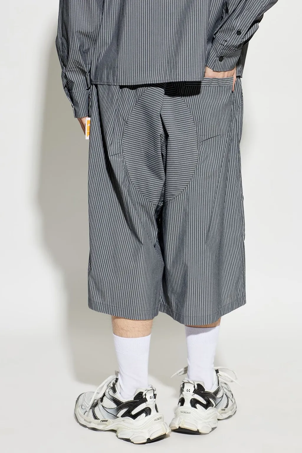 Pdf Pinstriped Wide-Leg Shorts