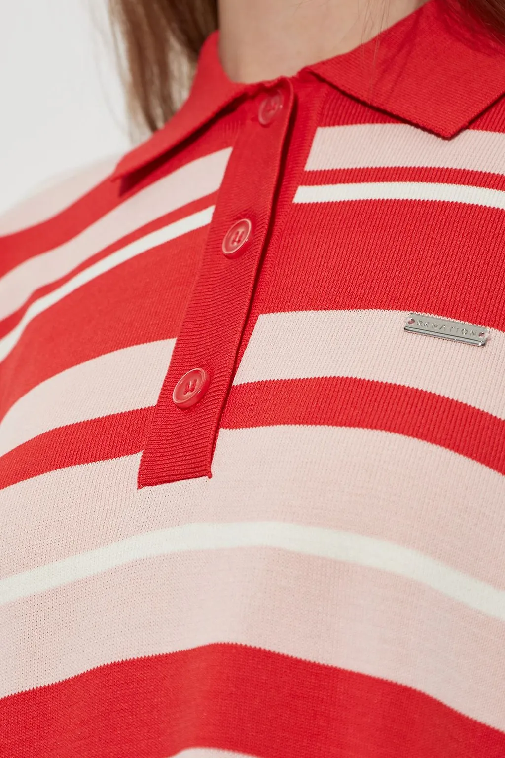 P.E Nation Strata Striped Long Sleeve Polo