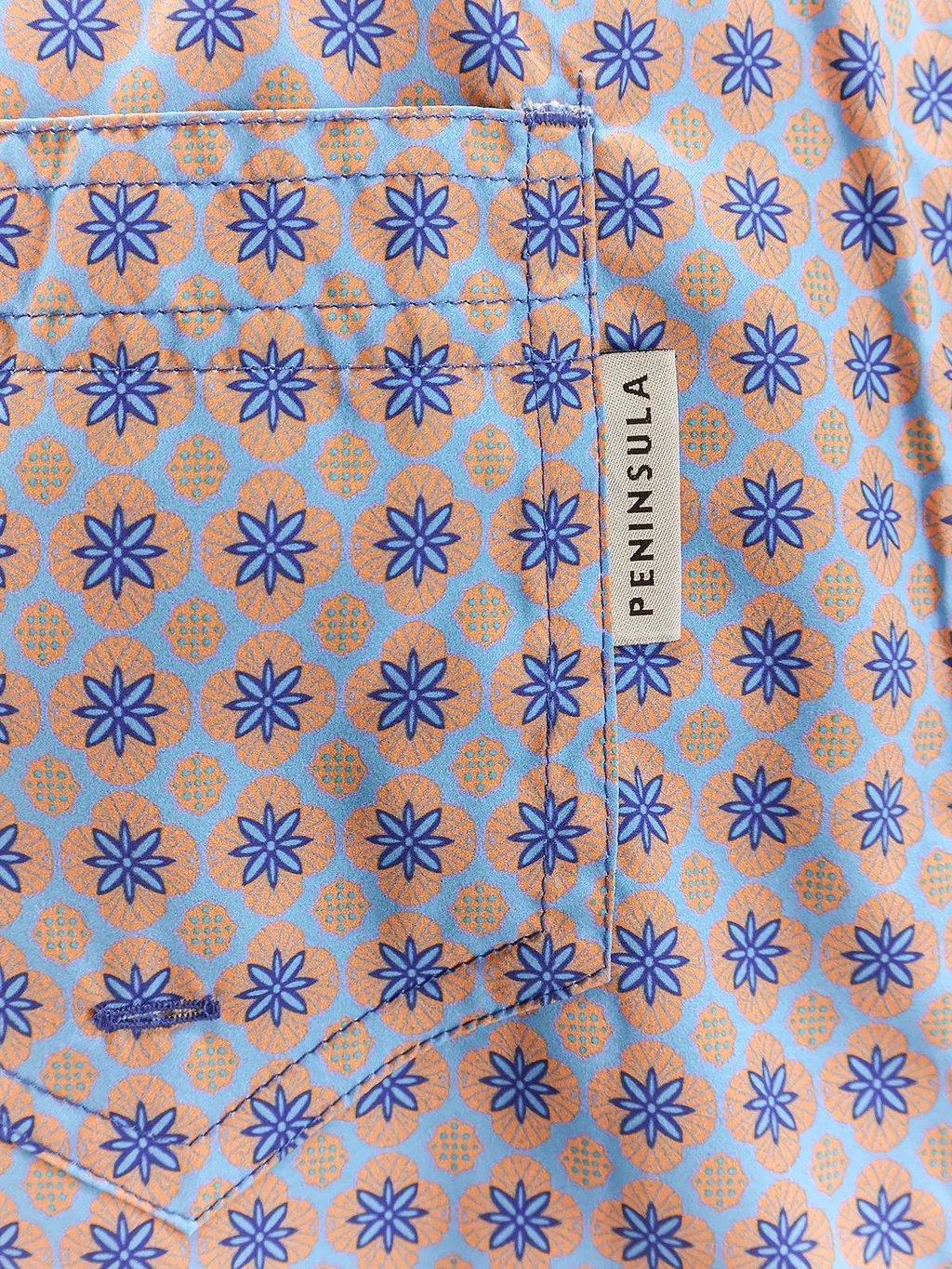 Peninsula Sea Pattern Drawstring Swim Shorts