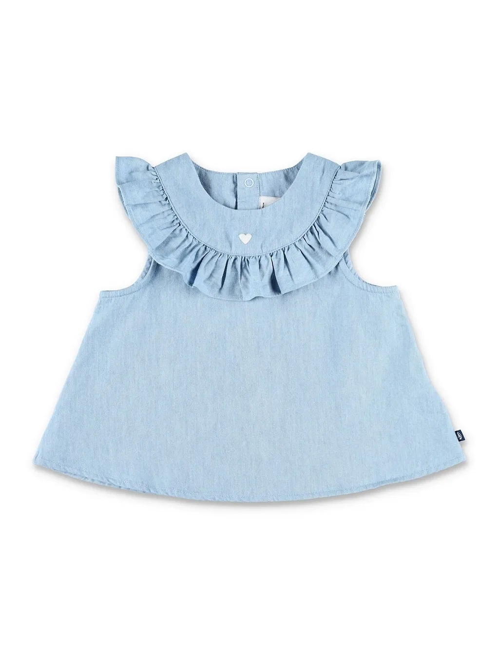 Petit Bateau Ruffled Sleeveless Baby Top