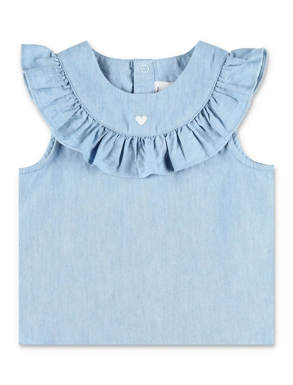 Petit Bateau Ruffled Sleeveless Baby Top