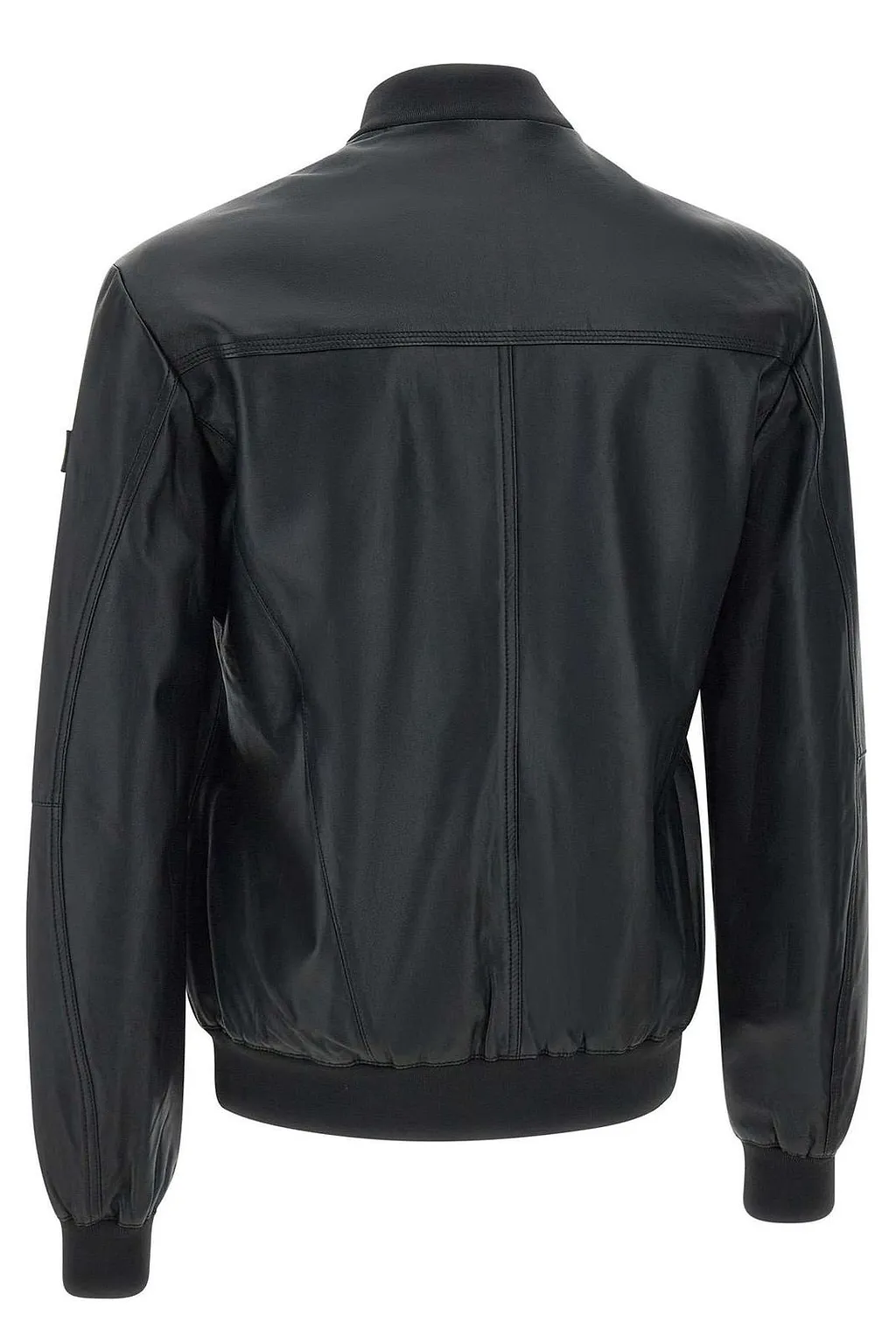 Peuterey Zip-Up Leather Bomber Jacket