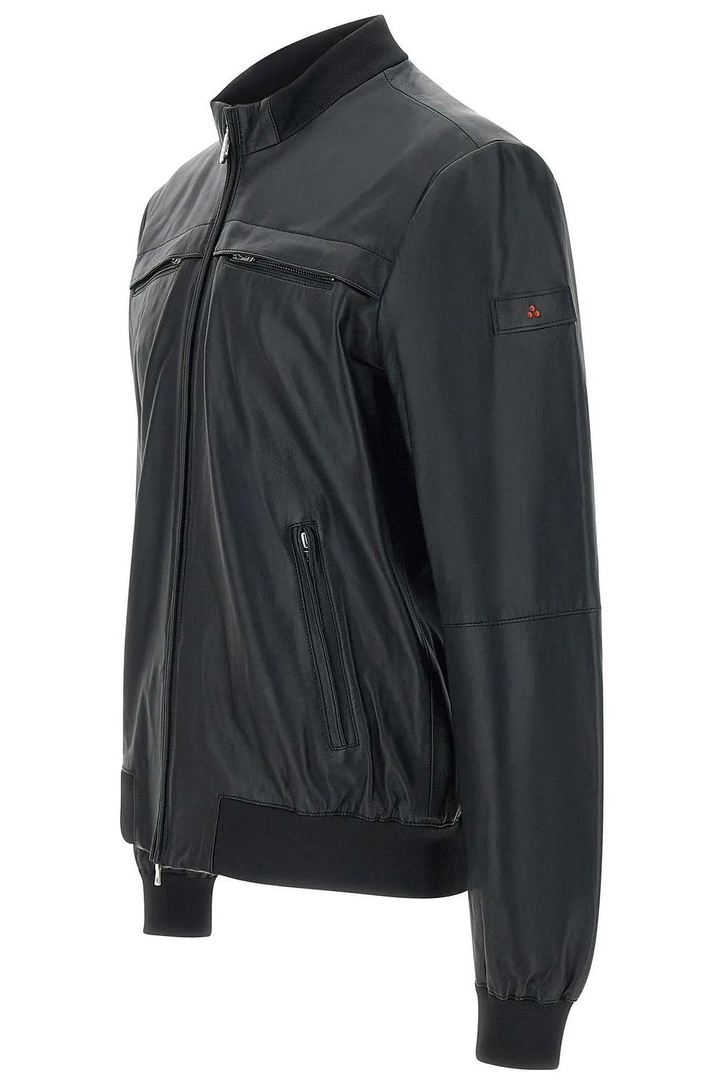 Peuterey Zip-Up Leather Bomber Jacket