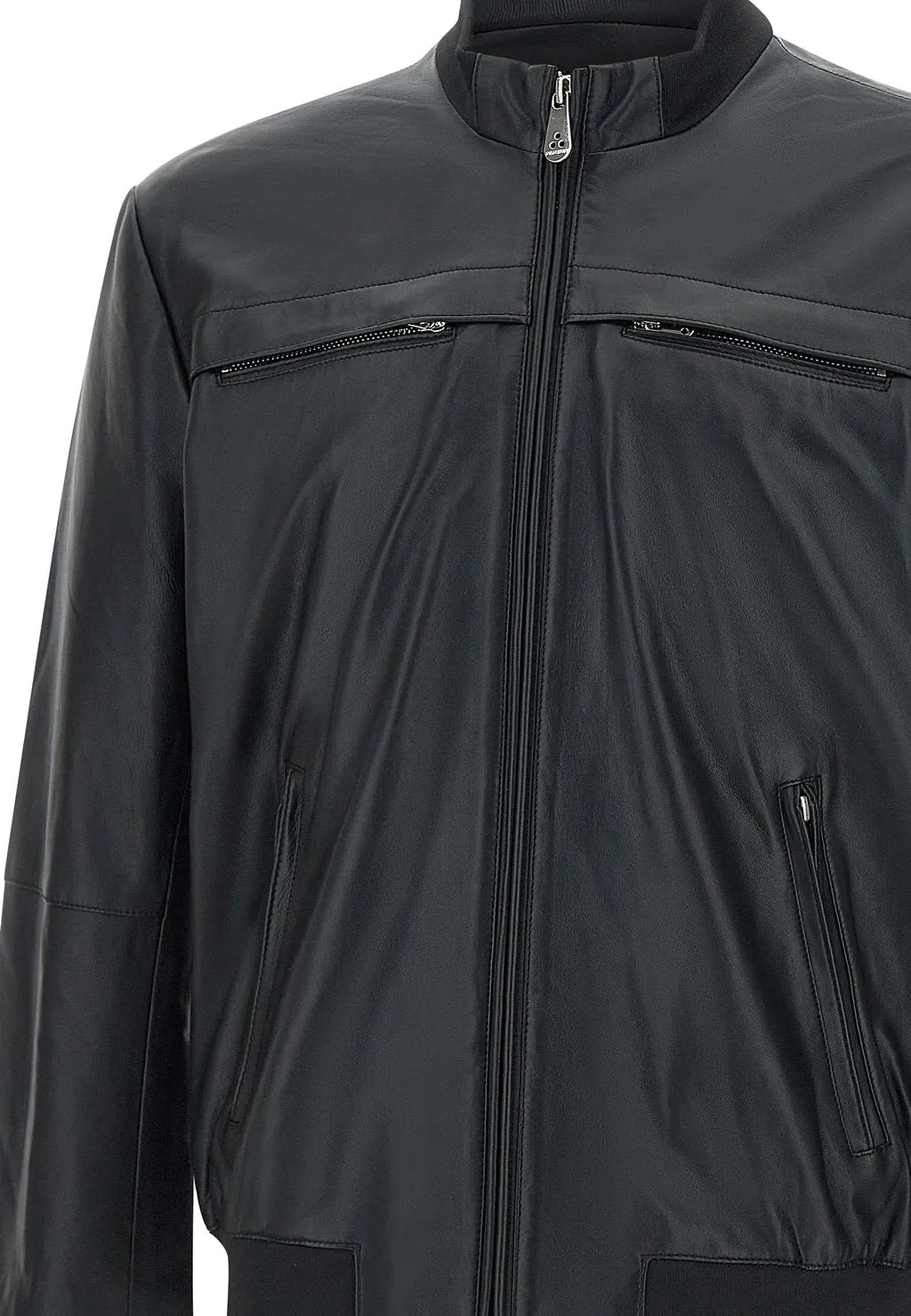 Peuterey Zip-Up Leather Bomber Jacket