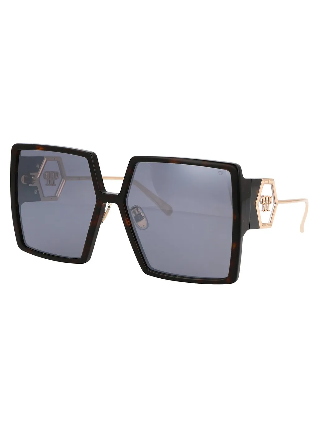 Philipp Plein Eyewear Logo-Plaque Square-Frame Sunglasses